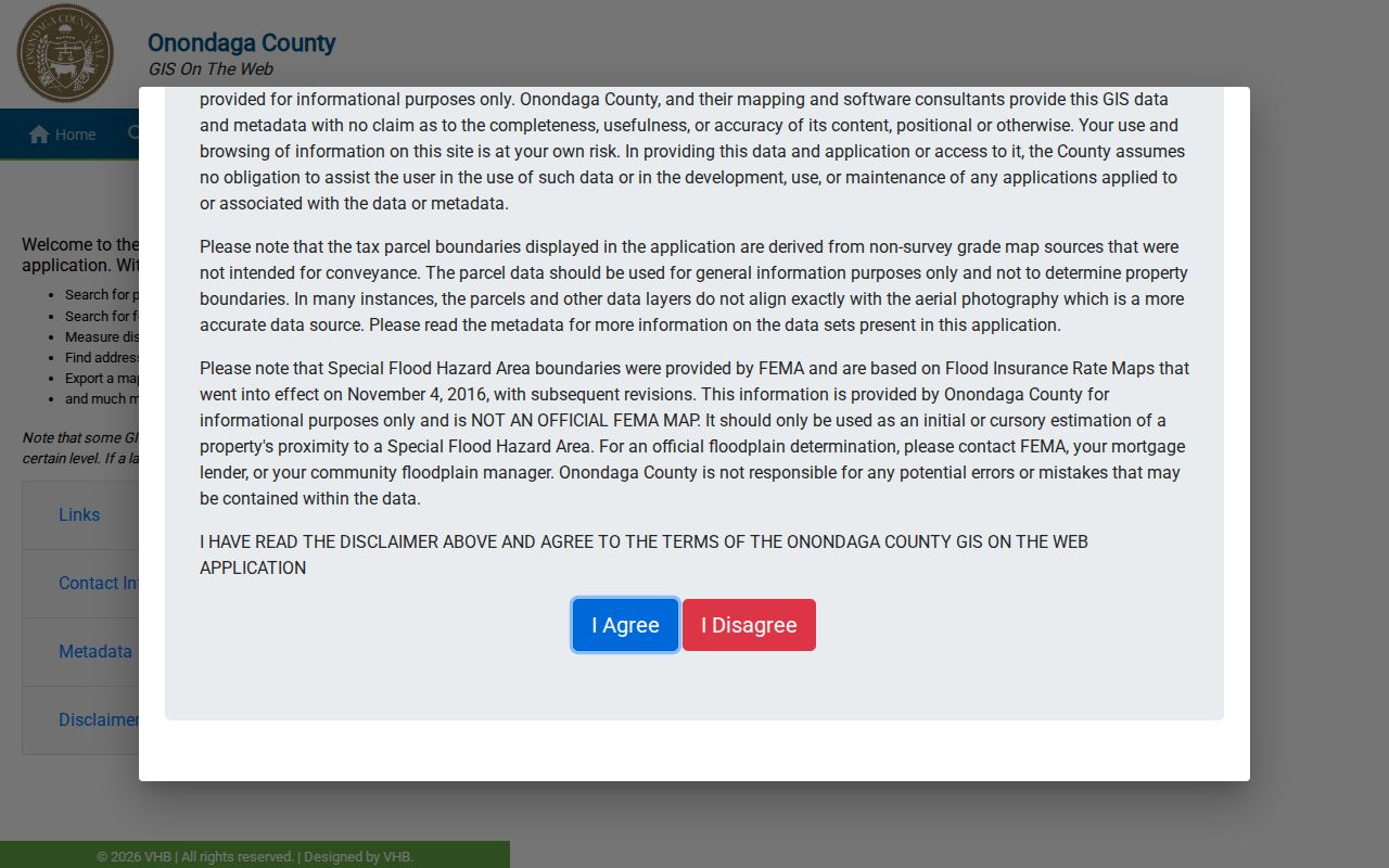 DeWitt neighbors search using the Onondaga County GIS parcel viewer